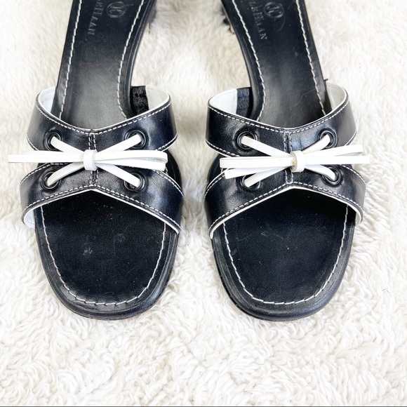 Cole Haan Black Slip On Sandals Bow Tie Strap Low - Picture 3 of 8